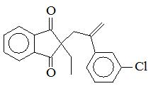 2-[2-(3-氯苯基)丙-2-烯-1-基]-2-乙基茚滿-1,3-二酮；
2-[2-(3-Chlorophenyl)-2-propen-1-yl]-2-ethyl-1H-indene-1,3(2H)-dione；
CPED